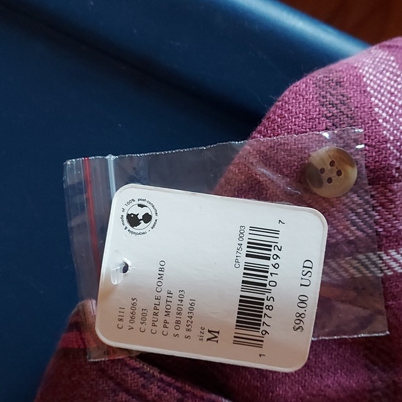 NWT…We the Free Vintage Crush Plaid Shirt purple combo. Size Medium - Picture 4 of 4